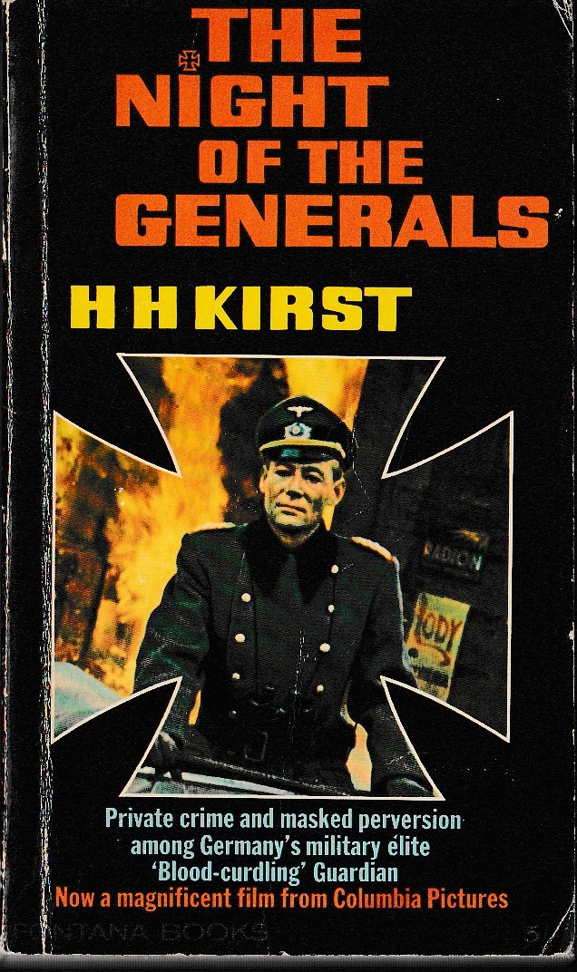H.H. Kirst  THE NIGHT OF THE GENERALS (Film tie-in: Peter O'Toole) front book cover image