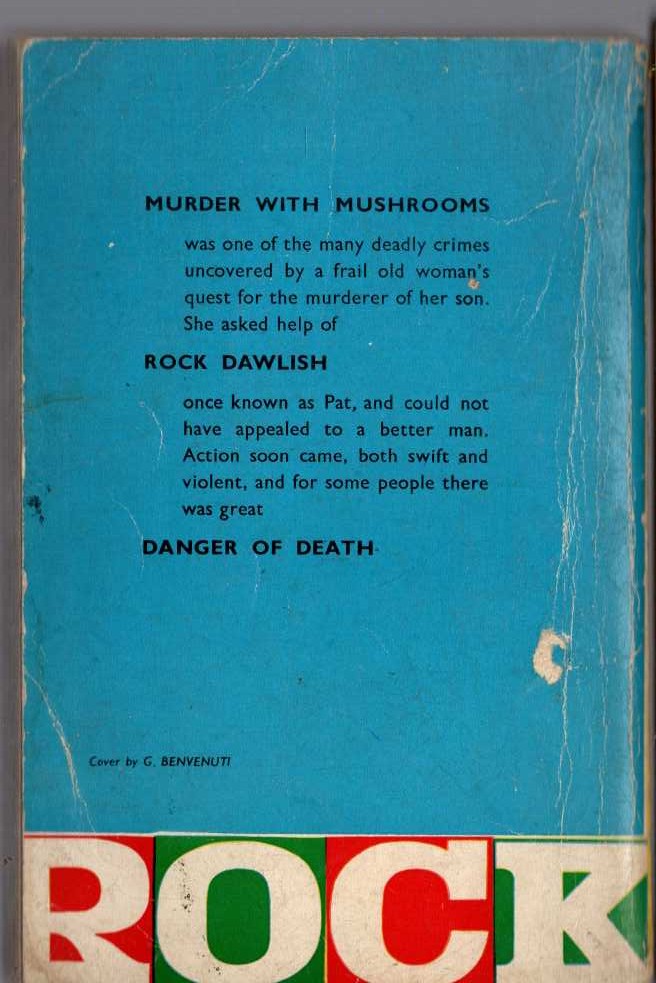 Gordon Ashe  MURDER WITH MUSHROOMS magnified rear book cover image