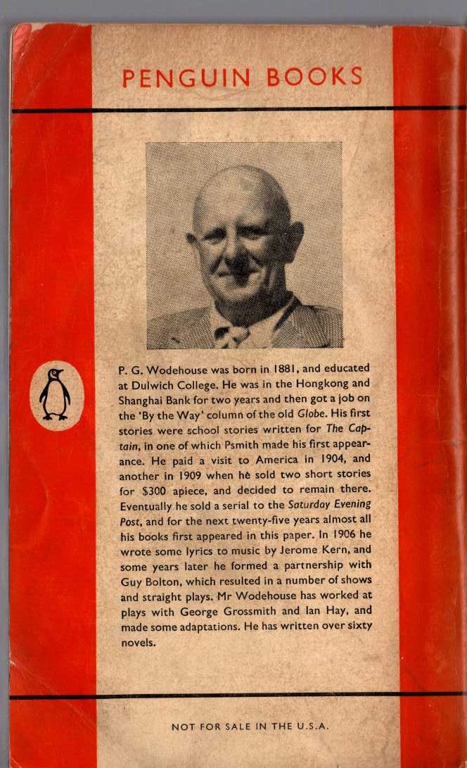 P.G. Wodehouse  THE MATING SEASON magnified rear book cover image