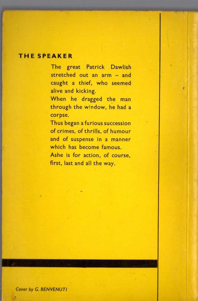 Gordon Ashe  THE SPEAKER magnified rear book cover image