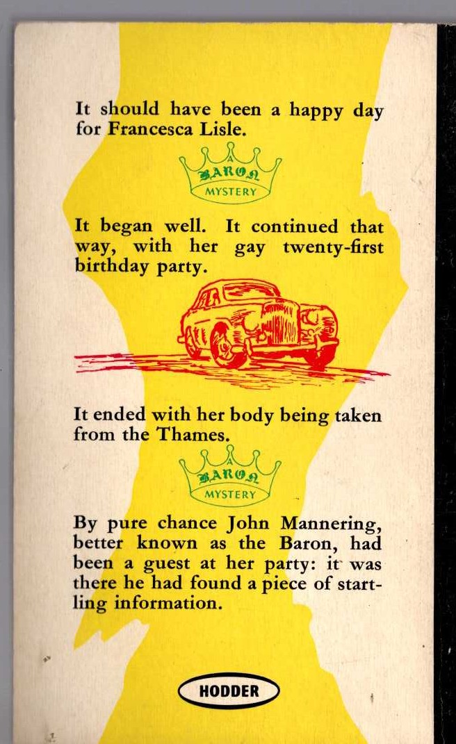 Anthony Morton  HELP FROM THE BARON magnified rear book cover image
