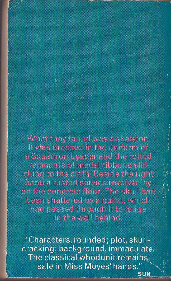 Patricia Moyes  JOHNNY UNDER GROUND magnified rear book cover image