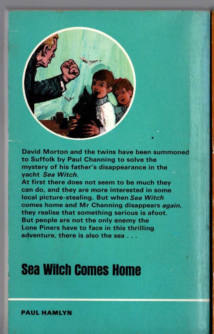 Malcolm Saville  SEA WITCH SOMES HOME magnified rear book cover image