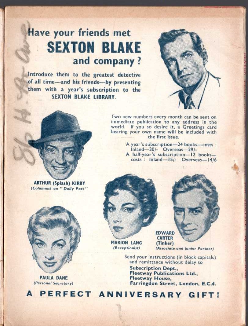 Gilbert Johns  VOTE FOR VIOLENCE! (Sexton Blake) magnified rear book cover image