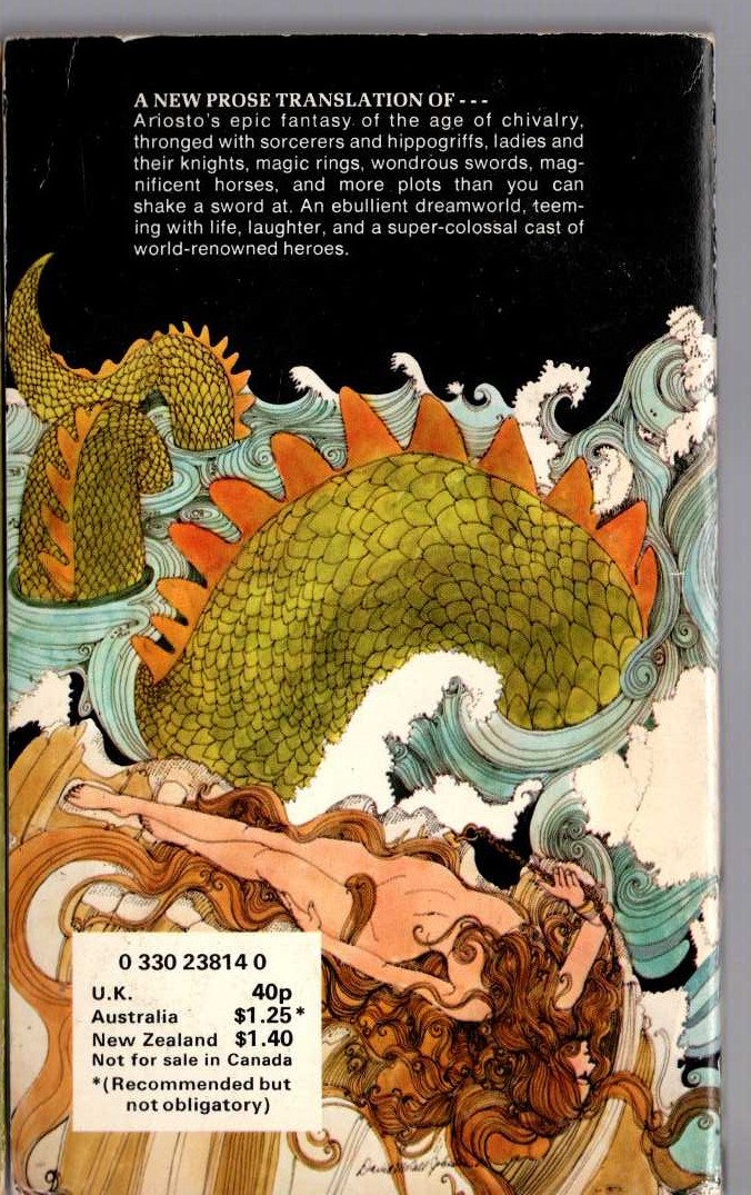 Richard Hodgens (translates) ORLANDO FUROSO. Volume 1: THE RING OF ANGELICA magnified rear book cover image