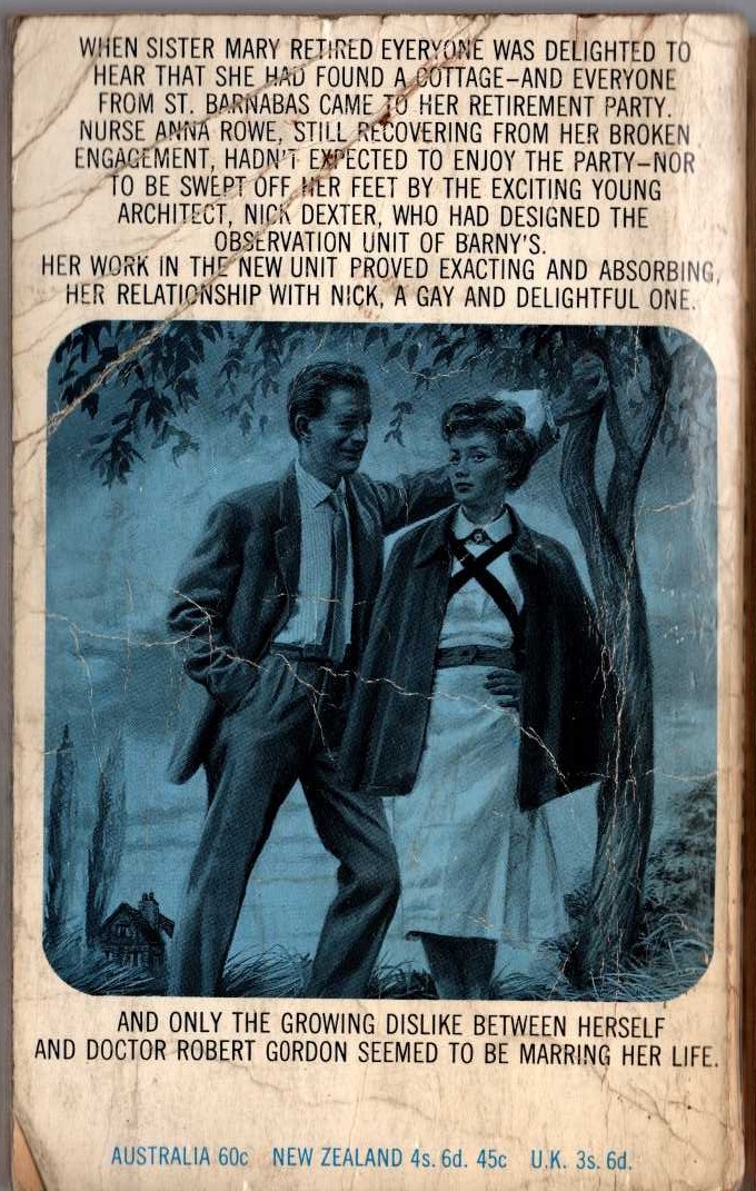 Lucilla Andrews  A HOUSE FOR SISTER MARY magnified rear book cover image