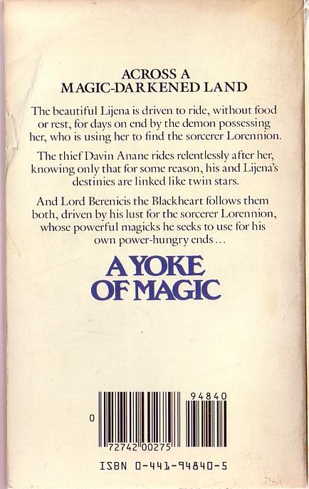 (Vardeman, Robert E. & Proctor, Geo.W.) A YOKE OF MAGIC magnified rear book cover image