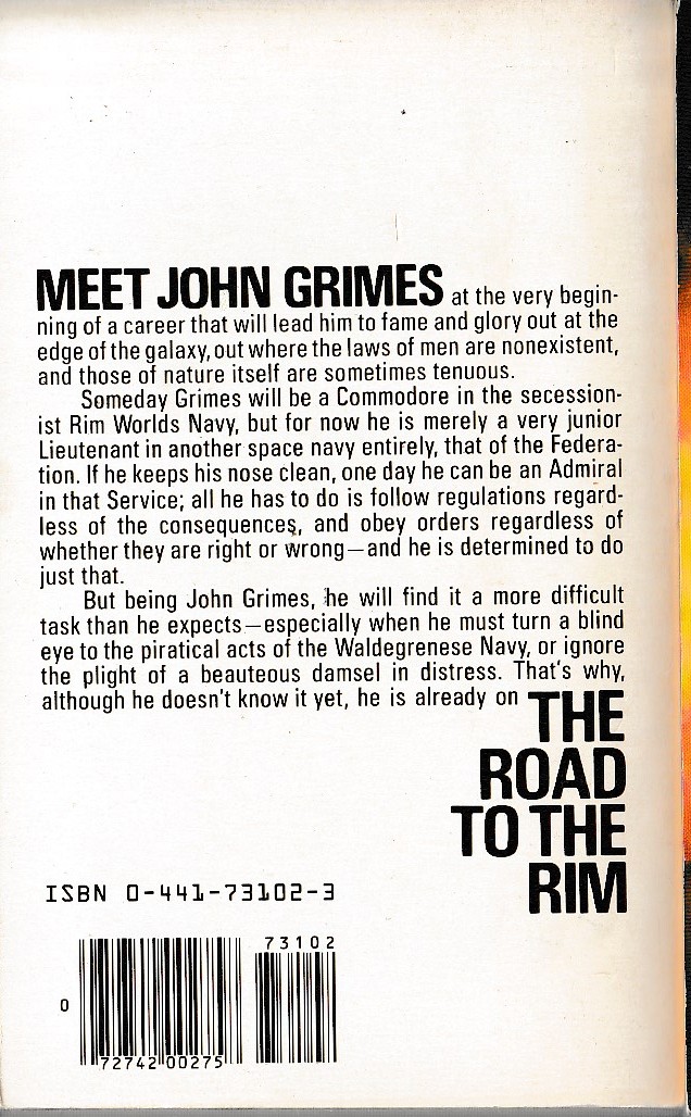 A.Bertram Chandler  THE ROAD TO THE RIM & THE HARD WAY UP magnified rear book cover image