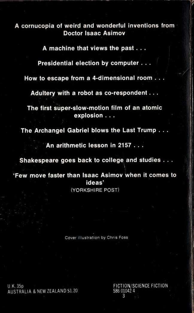 Isaac Asimov  EARTH IS ROOM ENOUGH magnified rear book cover image