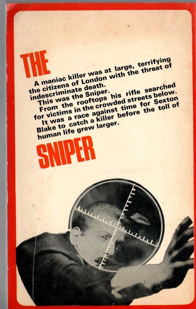 Richard Williams  THE SNIPER magnified rear book cover image