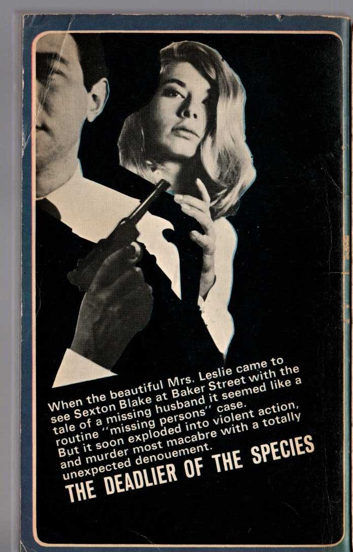 Desmond Reid  THE DEADLIER OF THE SPECIES (Sexton Blake) magnified rear book cover image