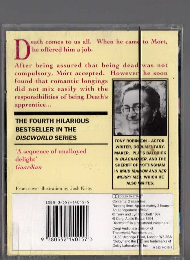 MORT (Read by Tony Robinson) magnified rear book cover image