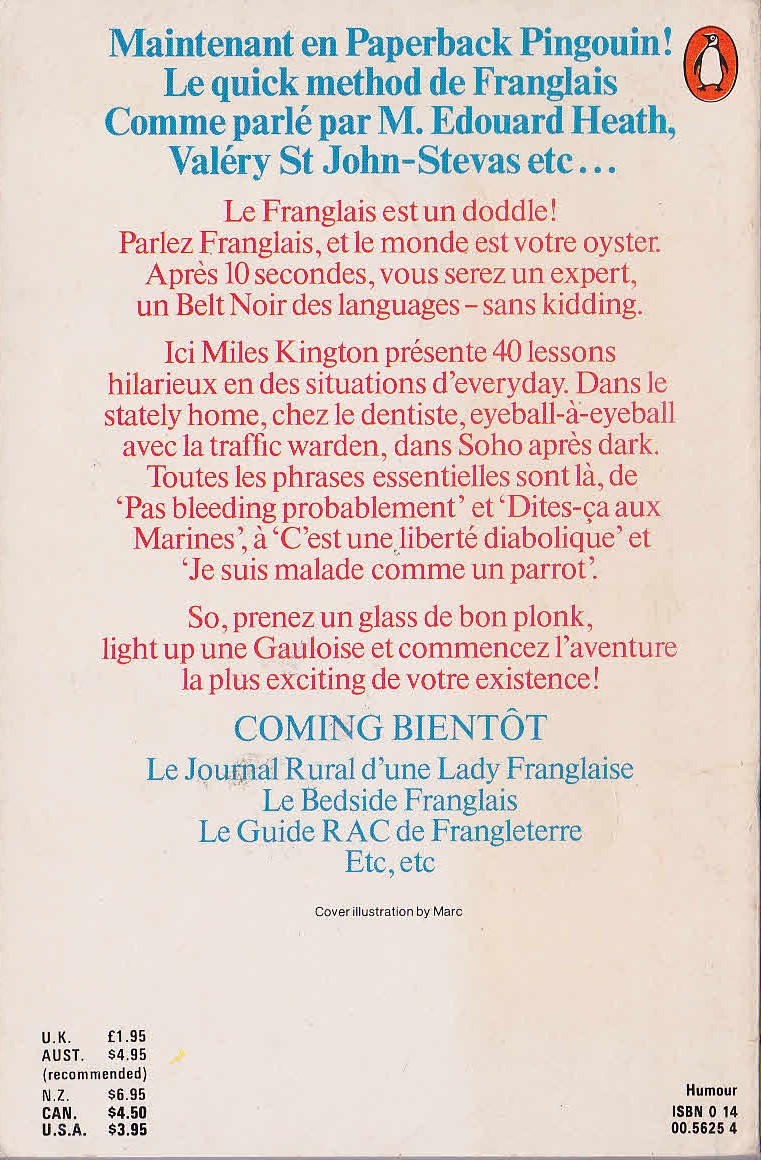 Miles Kington  LET'S PARLER FRANGLAIS! magnified rear book cover image