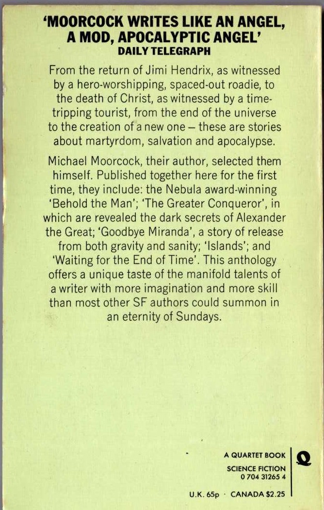 Michael Moorcock  MOORCOCK'S BOOK OF MARTYRS magnified rear book cover image