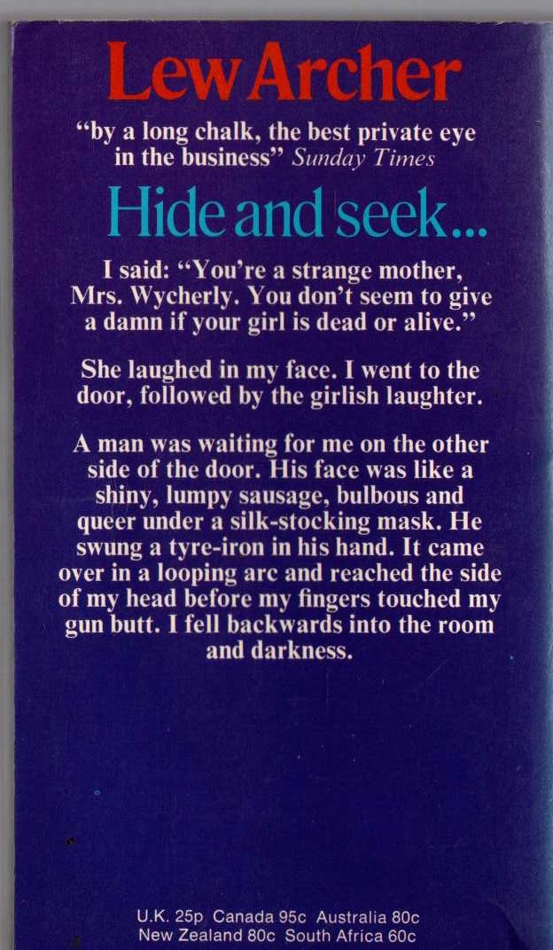 Ross Macdonald  THE WYCHERLY WOMAN magnified rear book cover image
