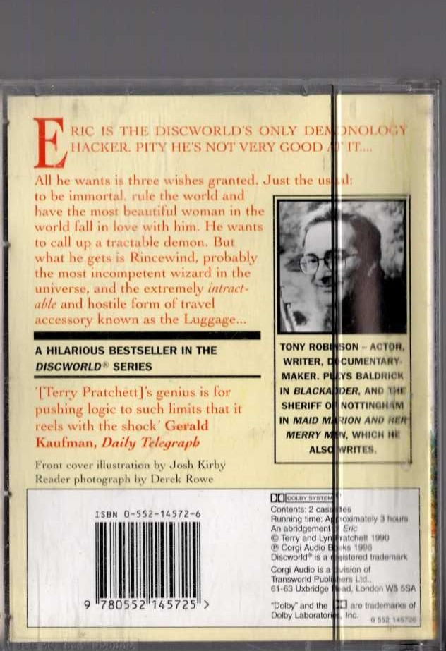 ERIC (Read by Tony Robinson) magnified rear book cover image