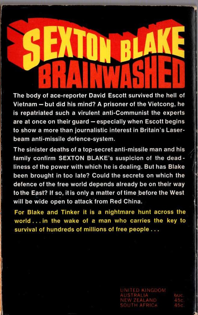 Martin Thomas  BRAINWASHED (Sexton Blake) magnified rear book cover image