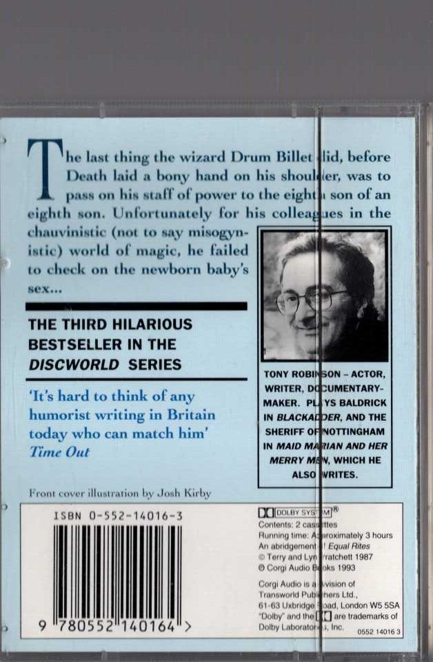 EQUAL RITES (Read by Tony Robinson) magnified rear book cover image