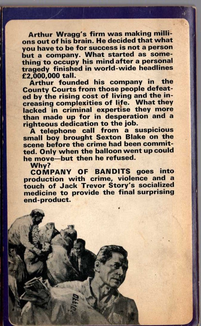 Jack Trevor Story  COMPANY OF BANDITS (Sexton Blake) magnified rear book cover image