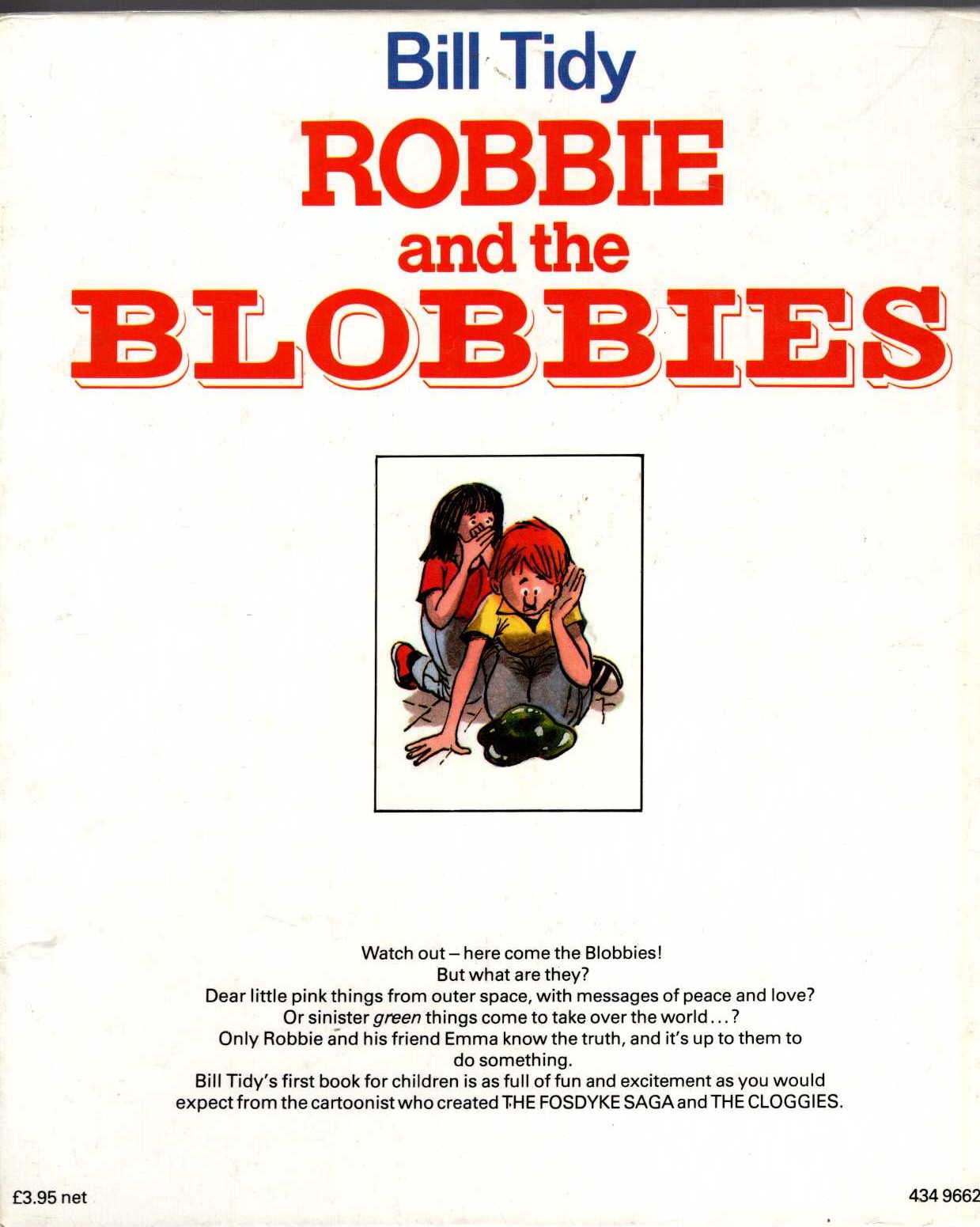 ROBBIE AND THE BLOBBIES. A Science Fiction Story for Children magnified rear book cover image
