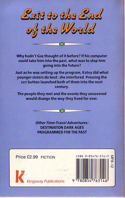 James Dunn  EXIT TO THE END OF THE WORLD magnified rear book cover image