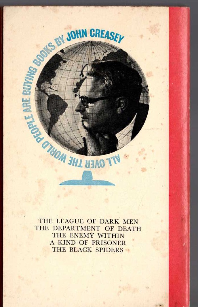 John Creasey  DEAD OR ALIVE magnified rear book cover image
