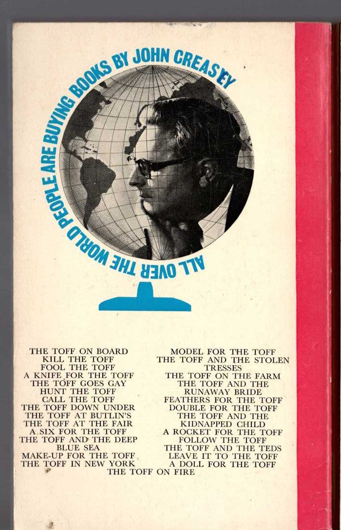 John Creasey  THE TOFF AND OLD HARRY magnified rear book cover image