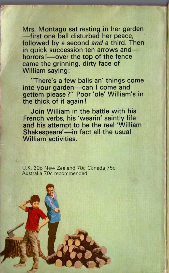 Richmal Crompton  WILLIAM - THE CONQUEROR magnified rear book cover image