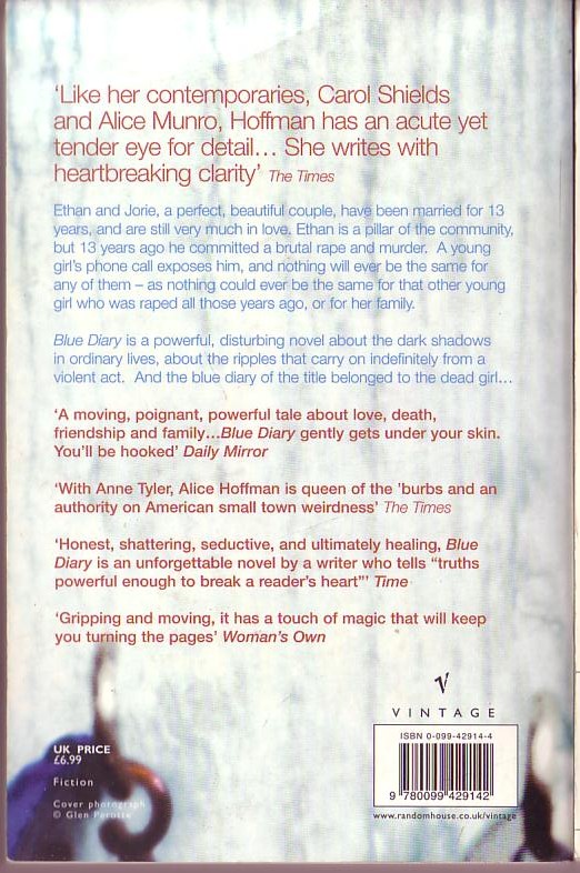 Alice Hoffman  BLUE DIARY magnified rear book cover image