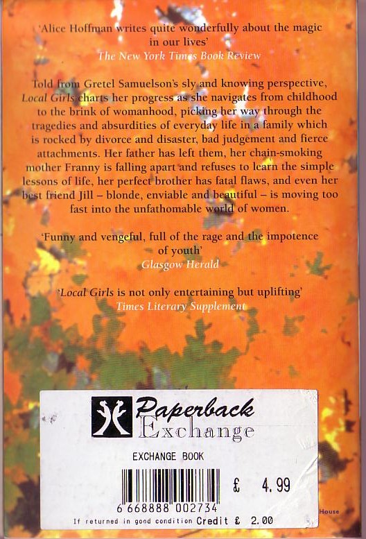 Alice Hoffman  LOCAL GIRLS magnified rear book cover image