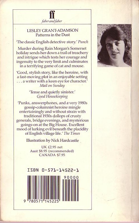 Lesley Grant-Adamson  PATTERNS IN THE DUST magnified rear book cover image