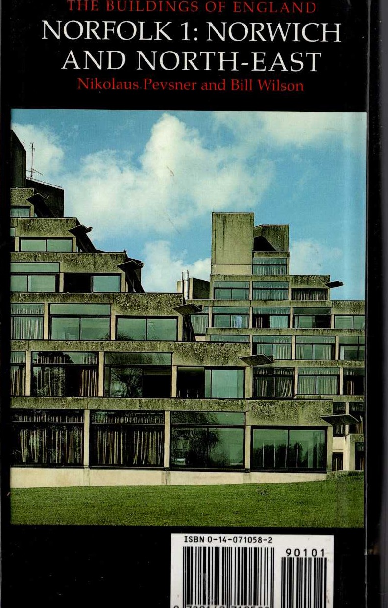 NORFOLK 1: NORWICH AND NORTH-EAST (Buildings of England) magnified rear book cover image