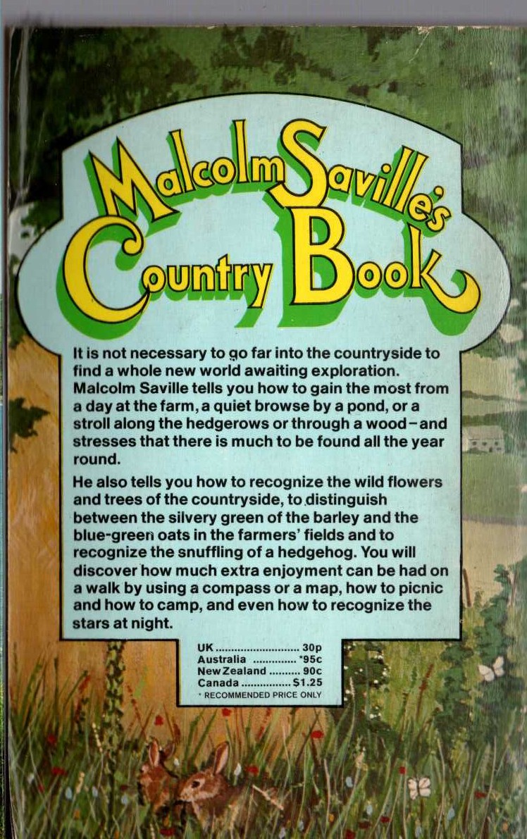 Malcolm Saville  MALCOLM SAVILLE'S COUNTRY BOOK magnified rear book cover image