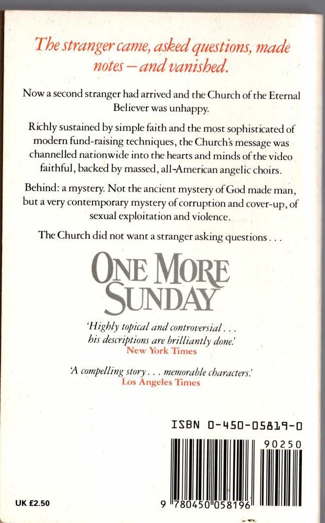 John D. MacDonald  ONE MORE SUNDAY magnified rear book cover image