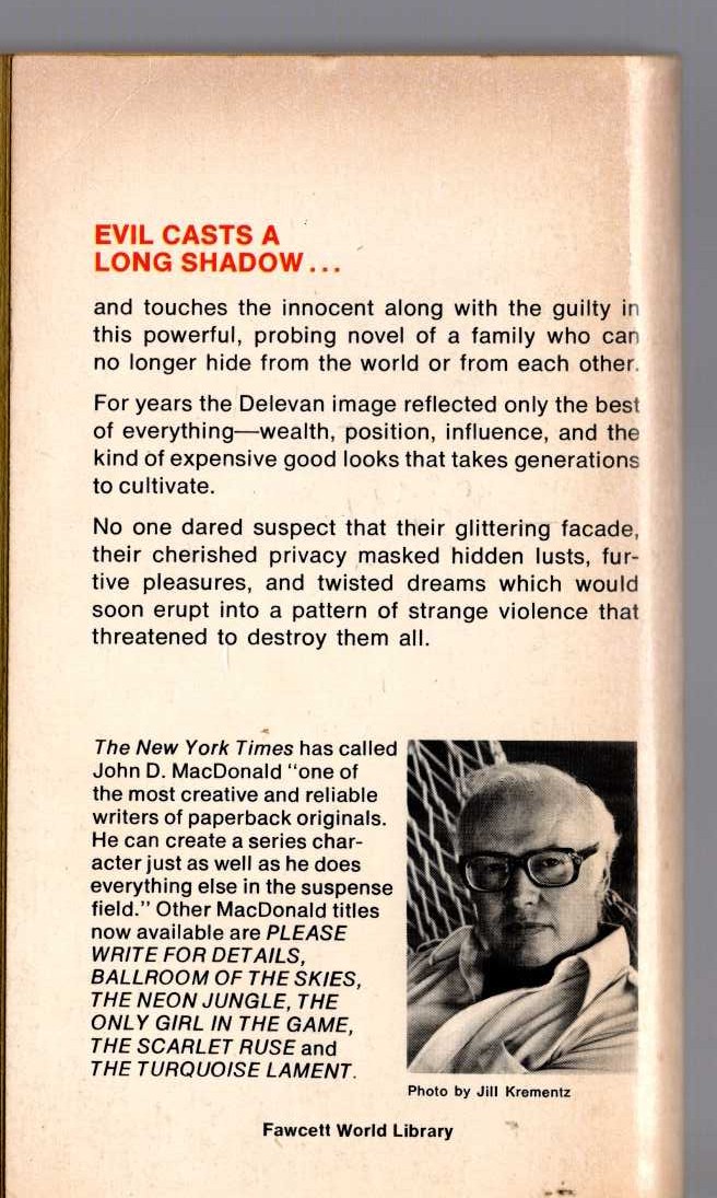 John D. MacDonald  CONTRARY PLEASURE magnified rear book cover image