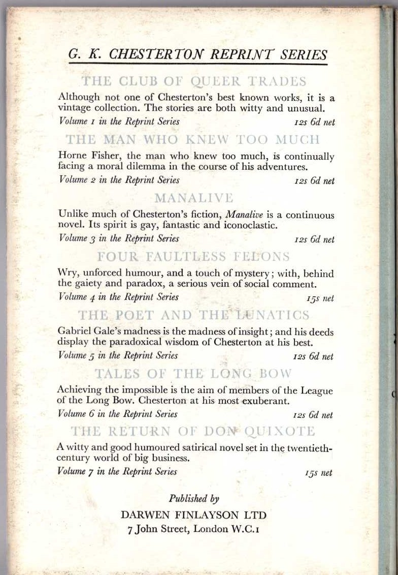 THE PARADOXES OF MR.POND magnified rear book cover image