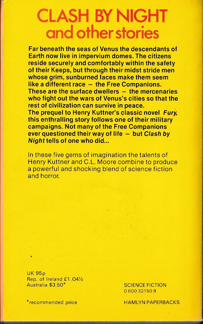 Henry Kuttner  CLASH BY NIGHT magnified rear book cover image