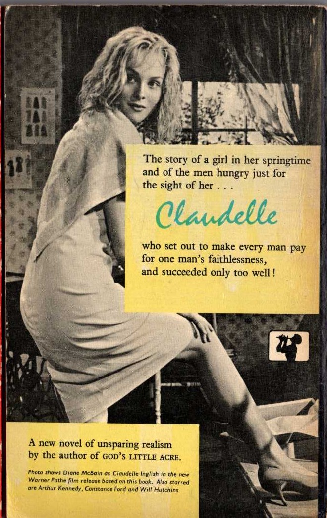 Erskine Caldwell  CLAUDELLE magnified rear book cover image