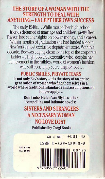 PUBLIC SMILES, PRIVATE TEARS magnified rear book cover image