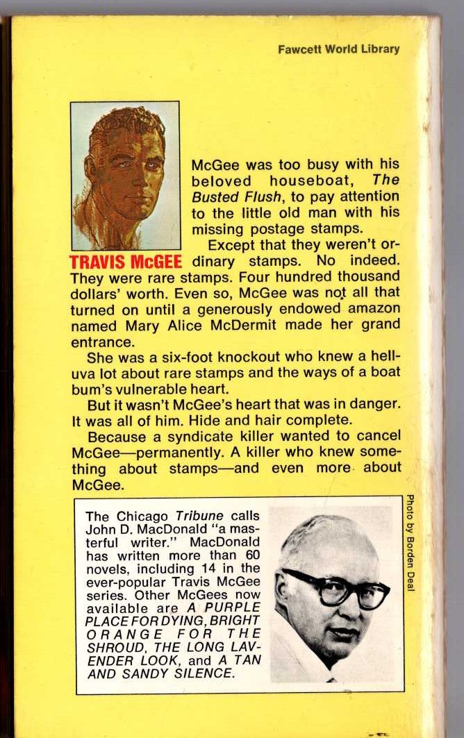 John D. MacDonald  THE SCARLET RUSE magnified rear book cover image