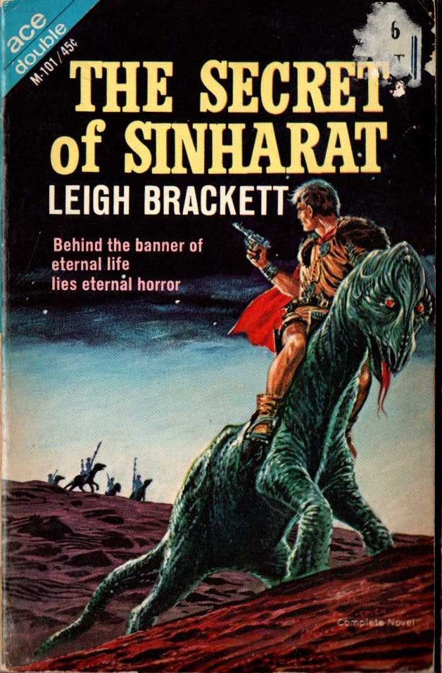 Leigh Brackett  PEOPLE OF THE TALISMAN and THE SECRET OF SINHARAT magnified rear book cover image