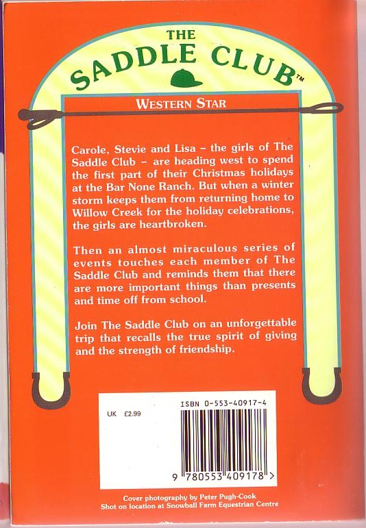 Bonnie Bryant  THE SADDLE CLUB SUPER EDITION 3: WESTERN STAR magnified rear book cover image