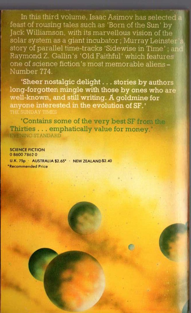 Isaac Asimov (Edits) BEFORE THE GOLDEN AGE 3 magnified rear book cover image