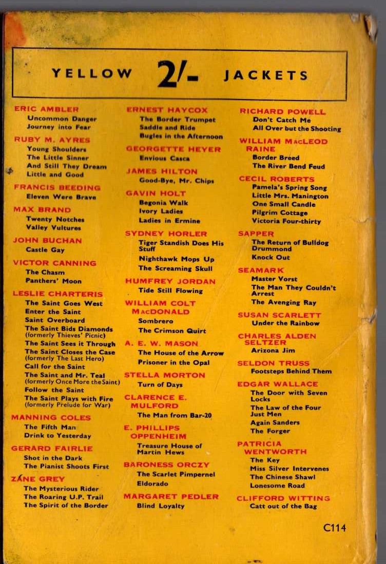 Edgar Wallace  AGAIN THE THREE magnified rear book cover image