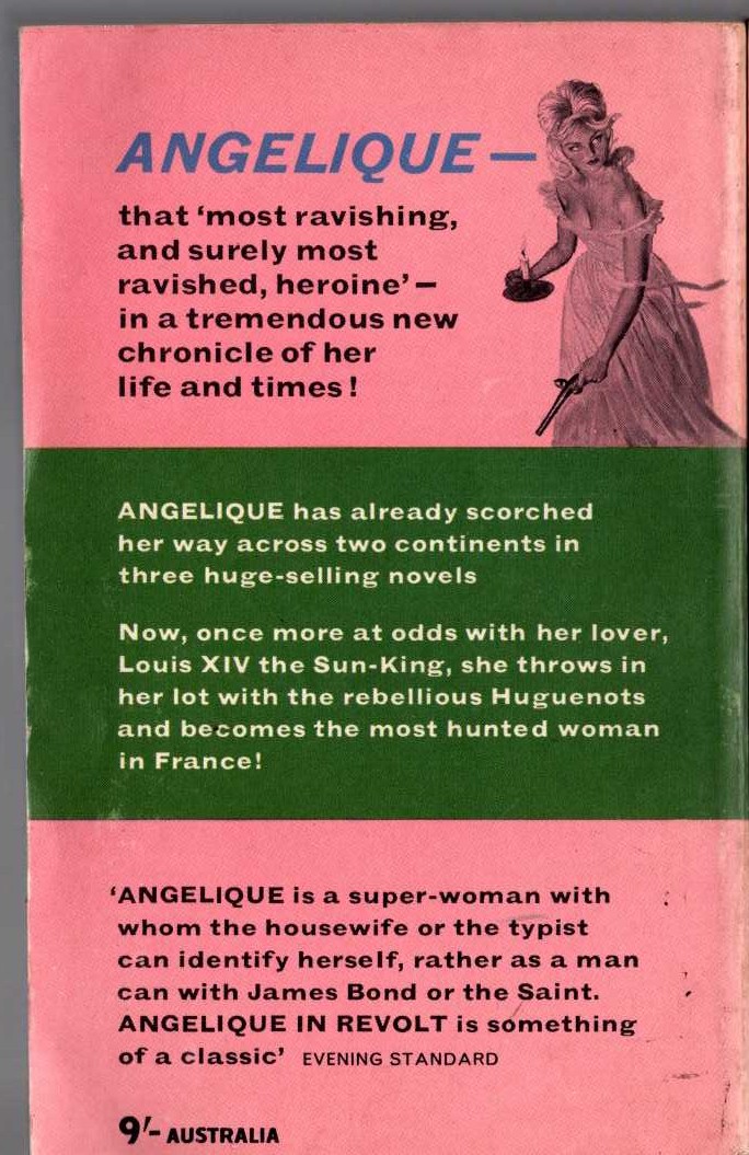 Sergeanne Golon  ANGELIQUE IN REVOLT magnified rear book cover image