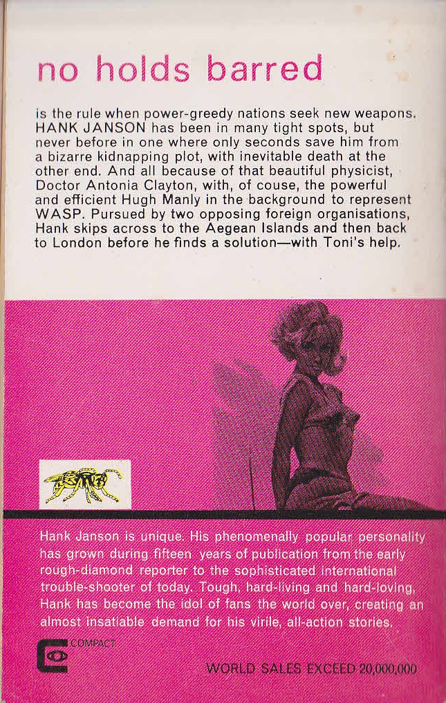 Hank Janson  PHYSICAL ATTRACTION magnified rear book cover image