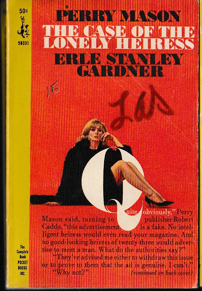 Erle Stanley Gardner  THE CASE OF THE LONELY HEIRESS front book cover image