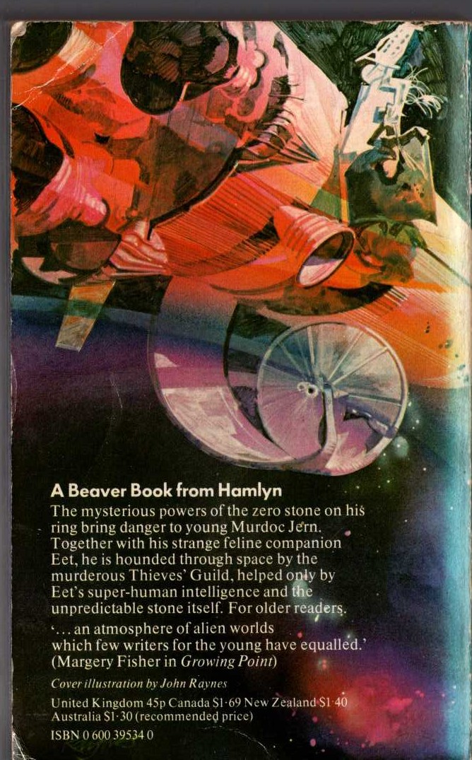Andre Norton  THE ZERO STONE (Juvenile) magnified rear book cover image