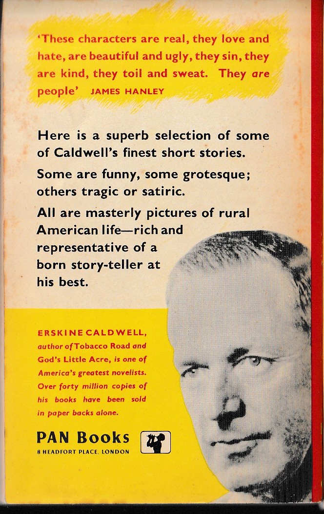 Erskine Caldwell  THE COURTING OF SUSIE BROWN magnified rear book cover image