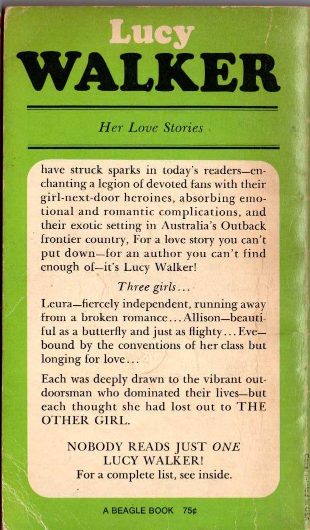 Lucy Walker  THE OTHER GIRL magnified rear book cover image
